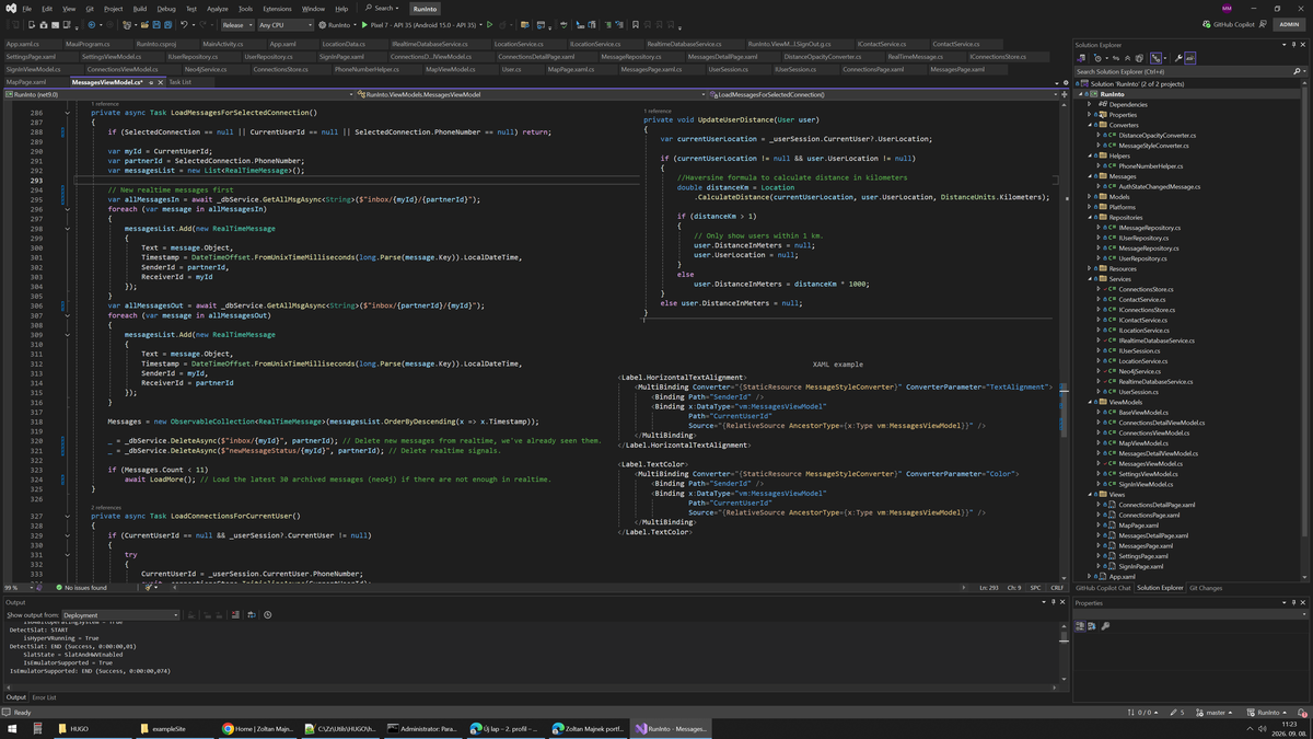 The complete solution opened in Visual Studio
