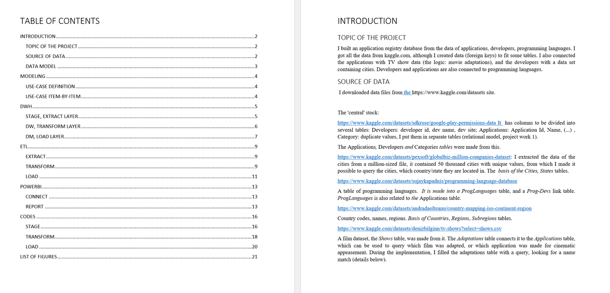 Table of Contents and Introduction