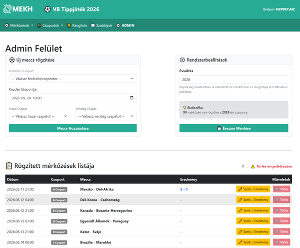 Intranet Sports Prediction Web Application