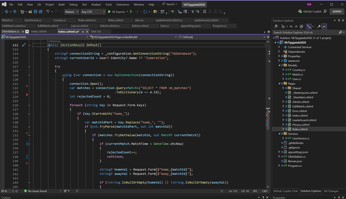 The solution opened in Visual Studio